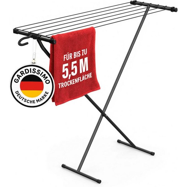 Gardissimo Wäscheständer Space klein und schmal klappbar Wäschetrockner, klappbar ideal für kleine Räume wie Bad Balkon etc.