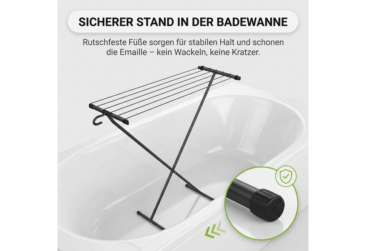 Gardissimo Wäscheständer Space klein und schmal klappbar Wäschetrockner, klappbar ideal für kleine Räume wie Bad Balkon etc. – Bild 4 von 5