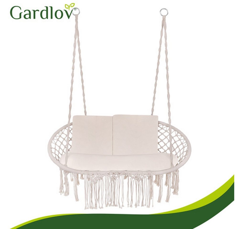 Gardlov Doppelschaukel Gartenschaukel Storchennest Zweisitzer, (Spar-Set, bis 300 kg), große Storchennest-Gartenschaukel für zwei Personen – Bild 4 von 5