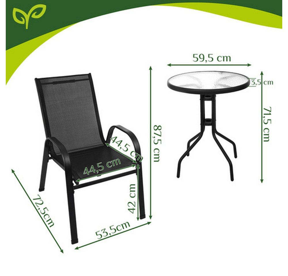 Gardlov Gartenlounge-Set Gartenmöbel Balkonmöbel, (Spar-Set, wetterfest), stapelbare Stühle, UV-beständige Materialien und einfache Reinigung – Bild 2 von 5
