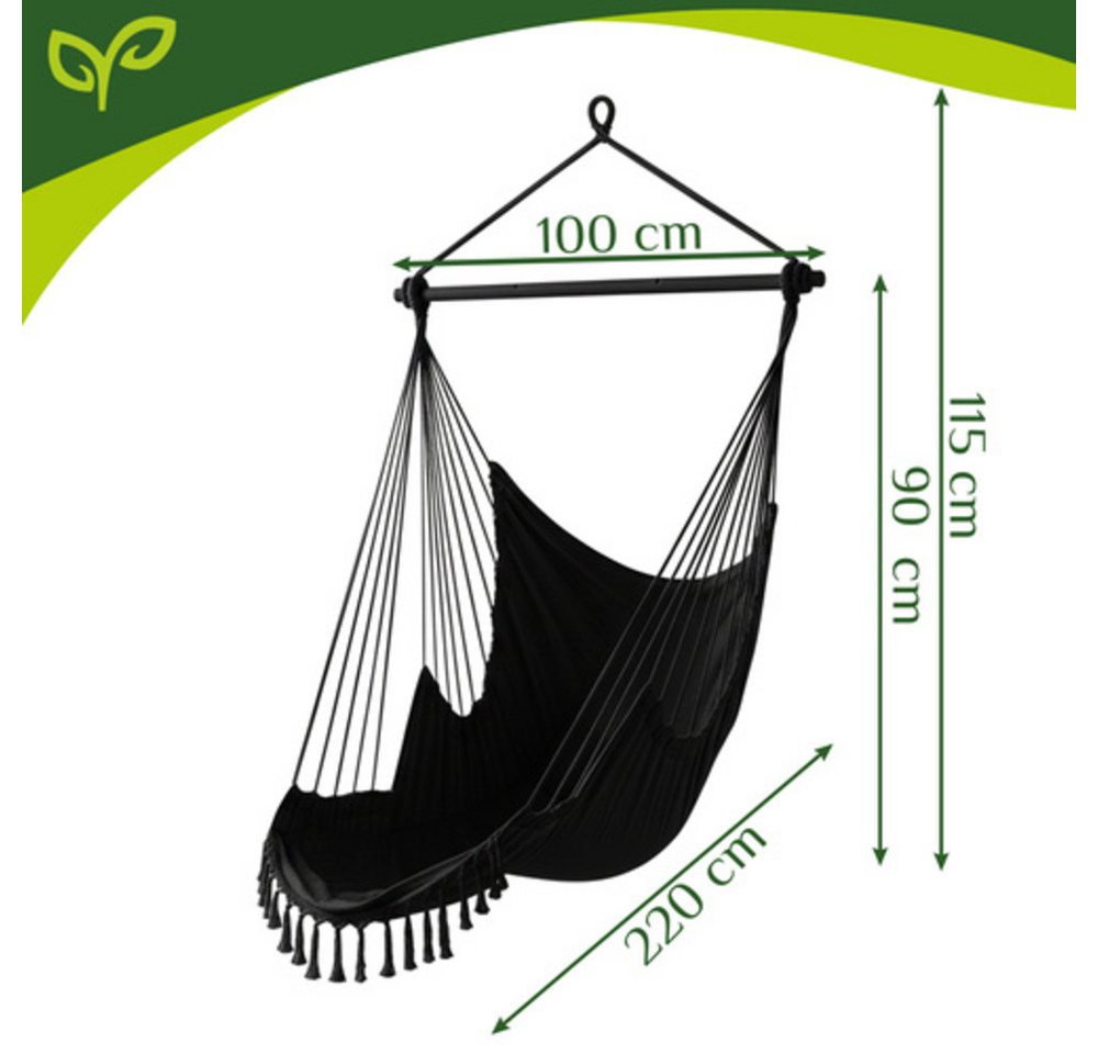 Gardlov Hängesessel Garten-Hängesessel Schaukel Storchennest mit Kissen, 3 Farben Auswahl & bis 150 kg & 2 Kissen inklusive & Metallstange – Bild 2 von 5