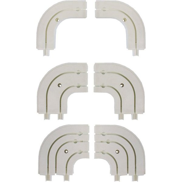Garduna Gardinenschiene Rundbogen für Kunststoff-Gardinenschiene, 1-/2-/3-läufig, 3-läufig, gebohrt, Kunststoff