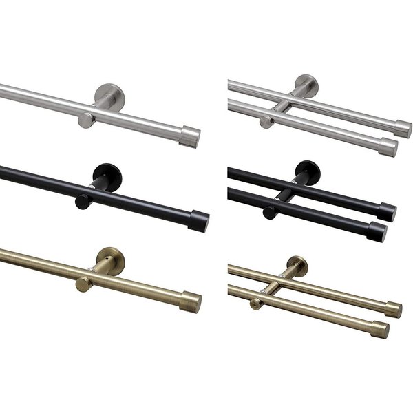 Garduna Gardinenstange Ø 16mm / 1- oder 2-Lauf, 1-läufig, Metall