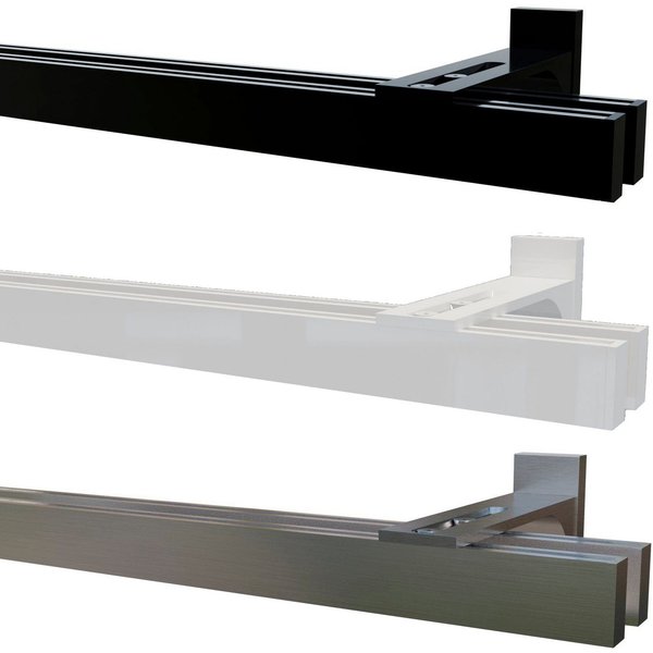 Garduna Gardinenstange 2-Lauf Hochkant System 14x34mm Innenlauf 6mm, kürzbar, variabel in Laufabstand, 6mm Laufkanal, schliche Eleganz
