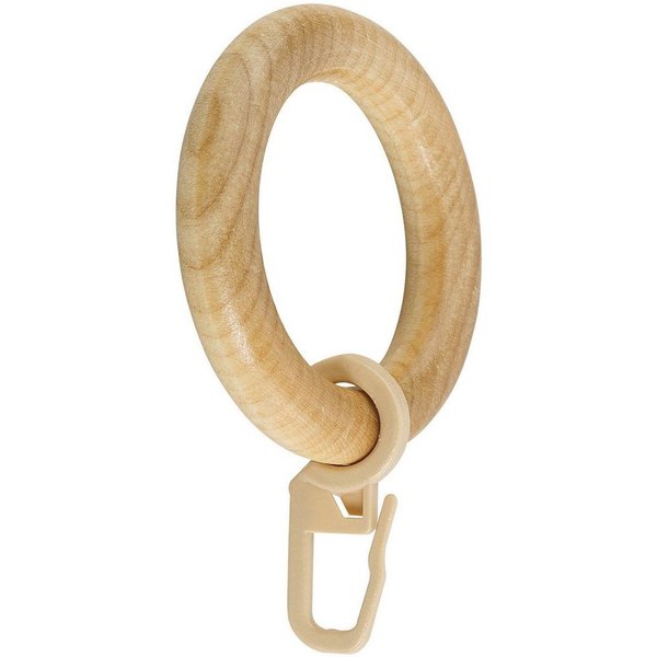 GARESA Gardinenring Holzring mit Haken, (20-St), für Durchmesser bis 28mm, einfache Montage