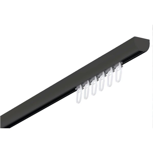 GARESA Gardinenschiene 400, 1-läufig, Wunschmaßlänge, mit Bohren, verschraubt, Aluminium, Kunststoff, Aluminiumschiene, schlicht, Deckenmontage, verlängerbar