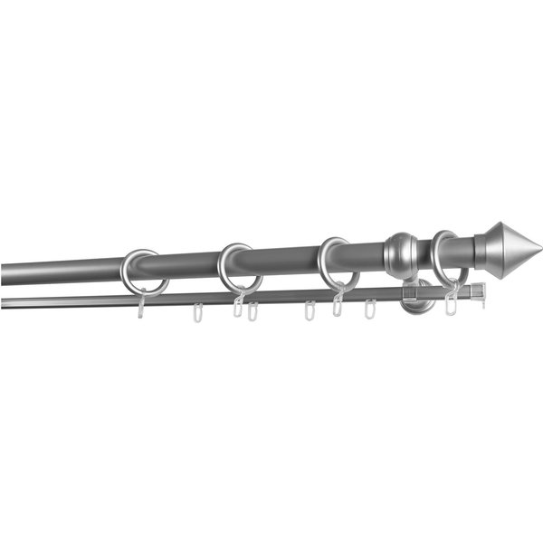 GARESA Gardinenstange Palmi, Ø 28 mm, 2-läufig, Wunschmaßlänge, mit Bohren, verschraubt, Kunststoff, Stahl, Vorhanggarnitur, Kunststoff, verlängerbar, mit Ringe