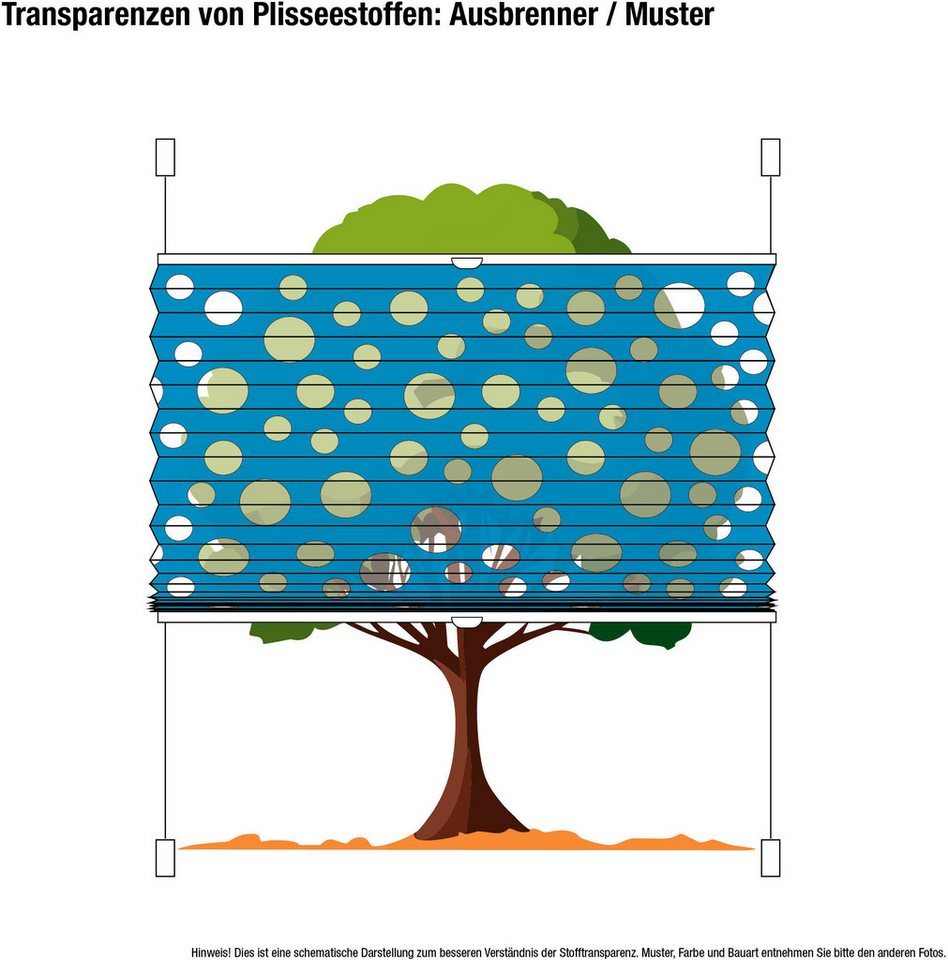 GARESA Plissee Ausbrenner Blume, Lichtschutz, ohne Bohren, verspannt, Klemmfix, einfache Montage, halbtransparent – Bild 4 von 5