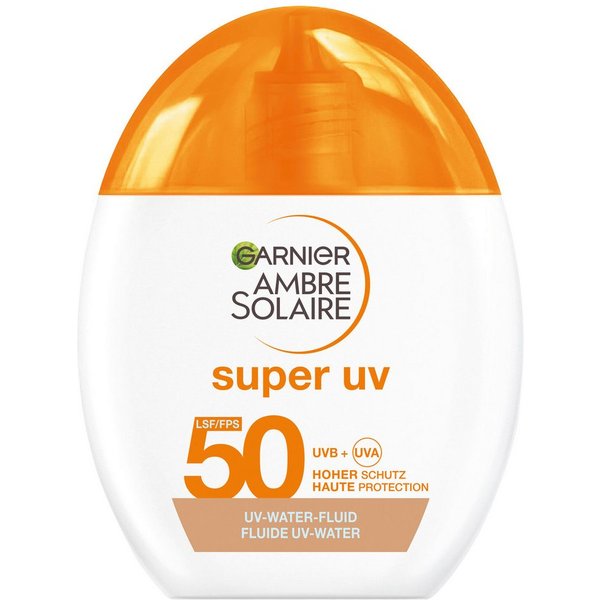 GARNIER Ambre Solaire Super UV UV-Water-Fluid Glow LSF 50 Sonnengel · 40 ml