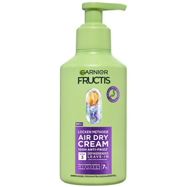 GARNIER Leave-in Pflege FRUCTIS LOCKEN METHODE AIR DRY CREAM, für lockiges Haar, mit Frizz-Kontrolle bis zu 100 Stunden