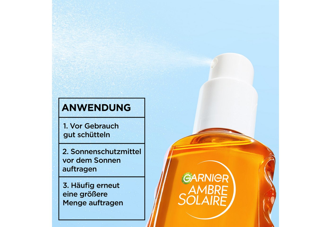 GARNIER Sonnenschutzspray AMBRE SOLAIRE SENSITIVE EXPERT + HYDRATING UV WATER LSF 50, mit LSF 50, für Körper, Gesicht und Haare geeignet – Bild 5 von 5
