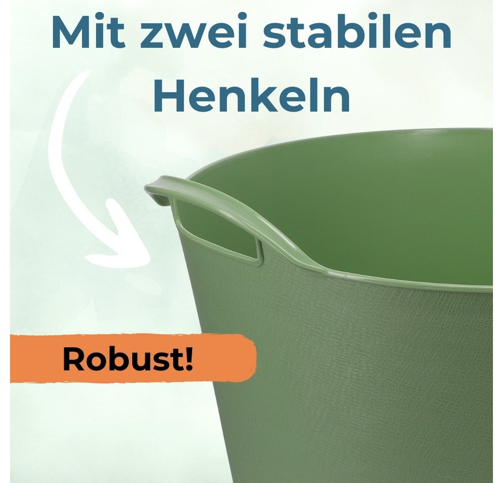 GarPet Allzweckkorb 2er Set Flexibler Eimer 42 L Wäsche Wanne Garten Korb rund Futtertrog – Bild 4 von 5