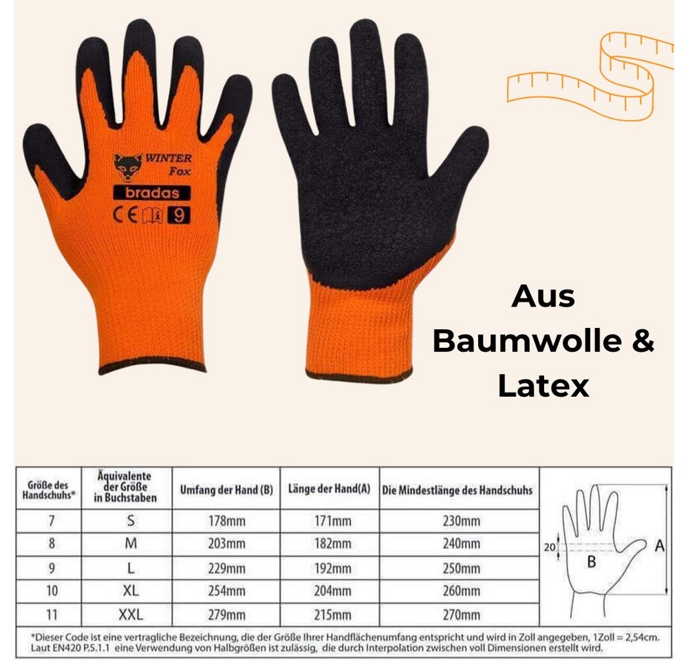 GarPet Arbeitshandschuh-Set Arbeitshandschuhe Herren Handschuhe Arbeit Mechanikerhandschuhe Latex – Bild 2 von 5