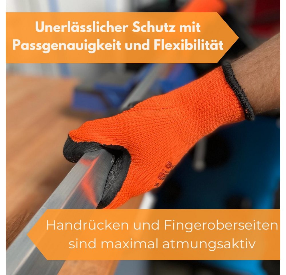 GarPet Arbeitshandschuh-Set Arbeitshandschuhe Herren Handschuhe Arbeit Mechanikerhandschuhe Latex – Bild 3 von 5