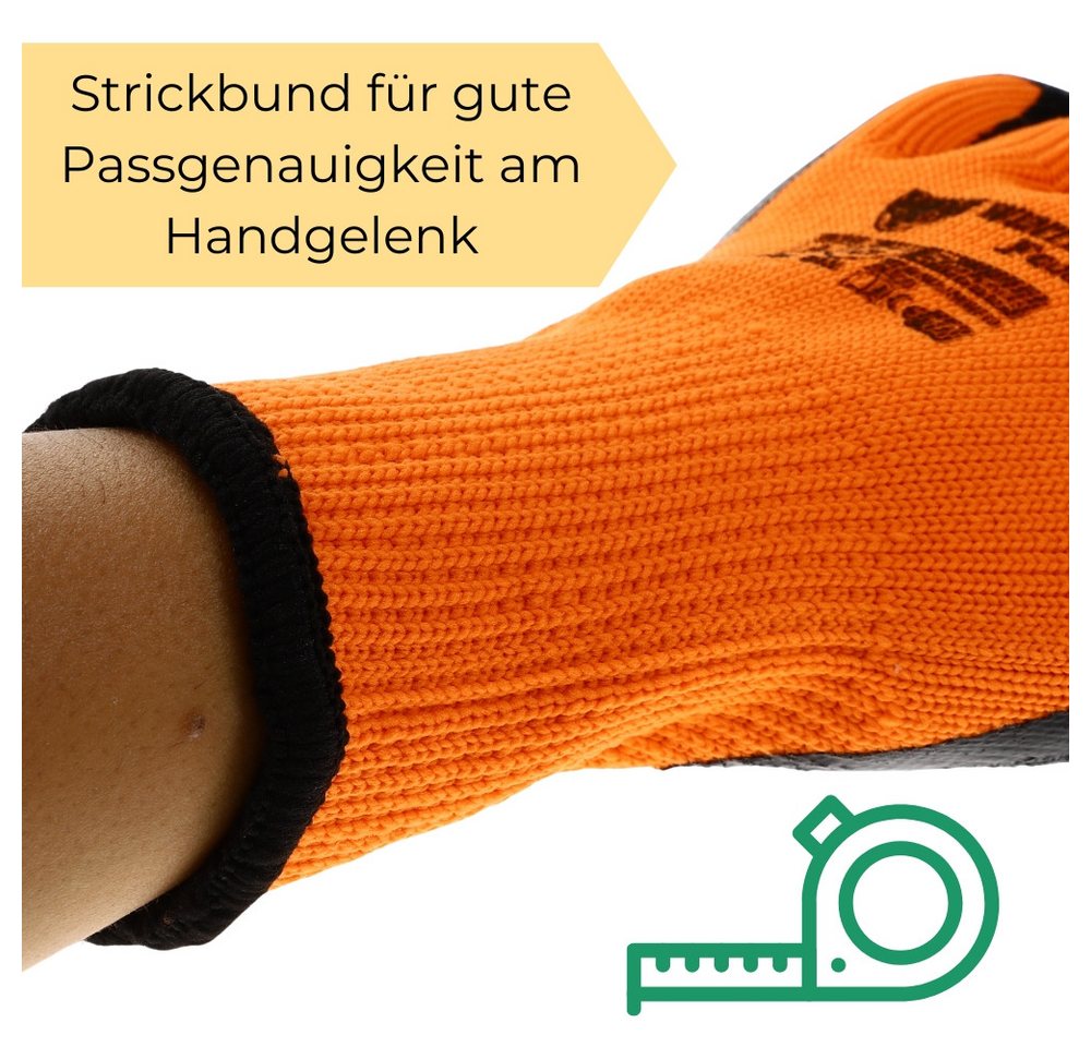 GarPet Arbeitshandschuh-Set Arbeitshandschuhe Herren Handschuhe Arbeit Mechanikerhandschuhe Latex – Bild 5 von 5