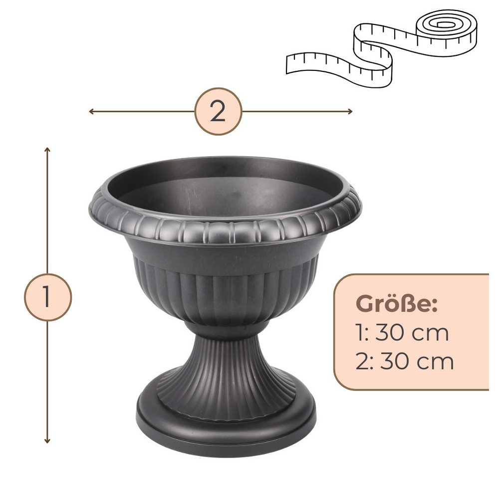 GarPet Blumentopf 2er Set Blumentopf mit Ständer Blumensäule mit Standfuß Pflanzensäule – Bild 2 von 5