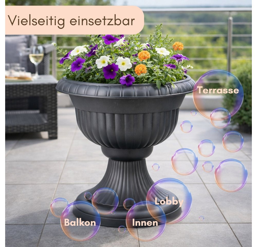 GarPet Blumentopf 2er Set Blumentopf mit Ständer Blumensäule mit Standfuß Pflanzensäule – Bild 3 von 5
