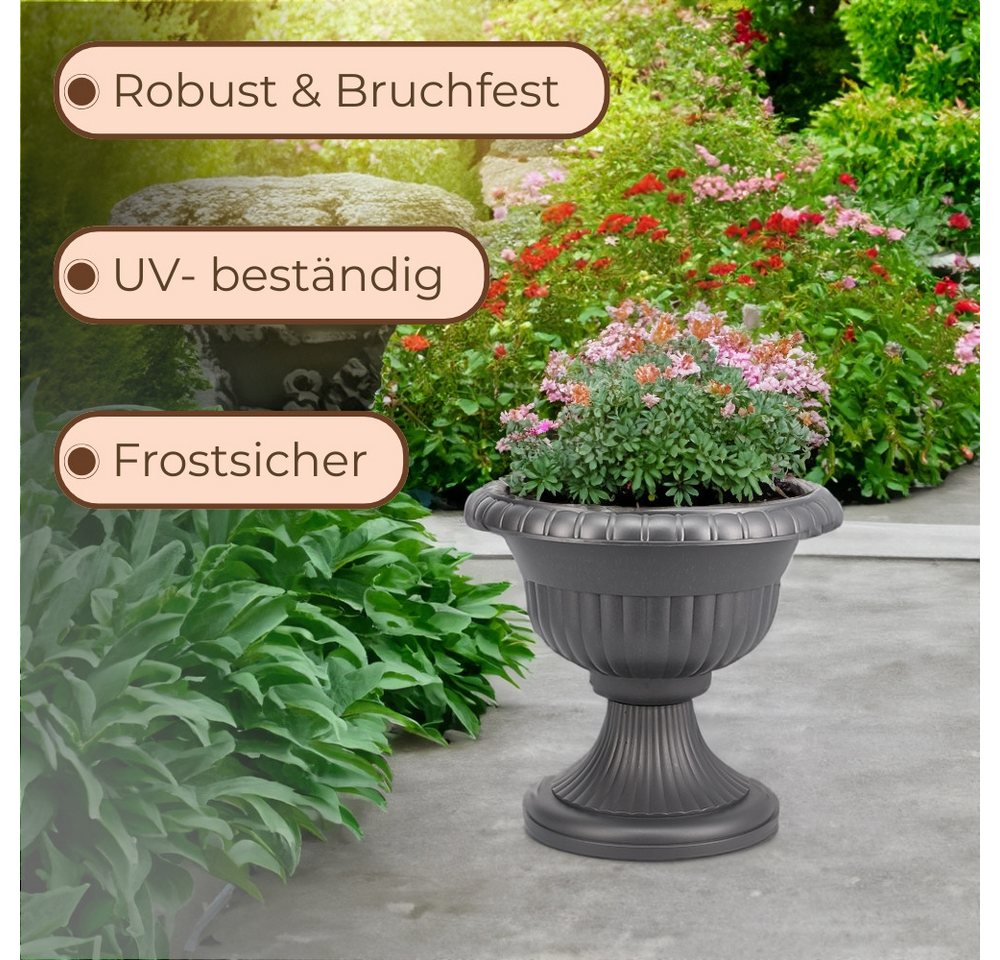 GarPet Blumentopf 2er Set Blumentopf mit Ständer Blumensäule mit Standfuß Pflanzensäule – Bild 4 von 5