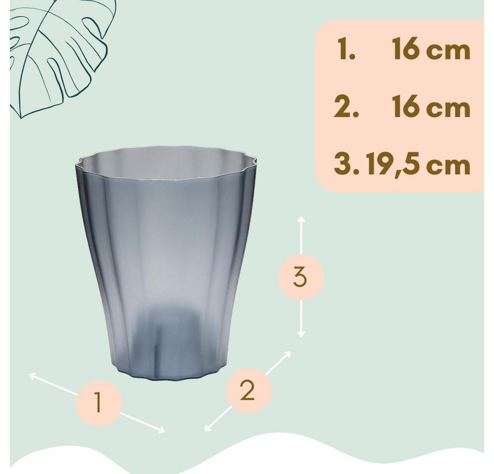 GarPet Blumentopf 4er Set Orchideentopf Transparent Orchideen Über Innen 16 rauchfarbig – Bild 2 von 5