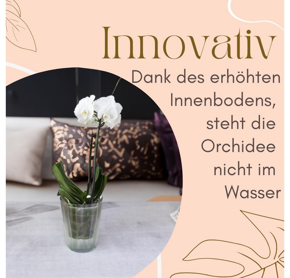 GarPet Blumentopf 4er Set Orchideentopf Transparent Orchideen Über Innen 16 rauchfarbig – Bild 5 von 5