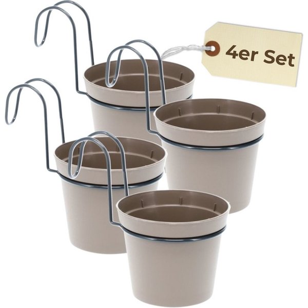 GarPet Blumentopf Hängender Blumentopf 4er Set Hängeblumentopf Blumentopf zum Einhängen