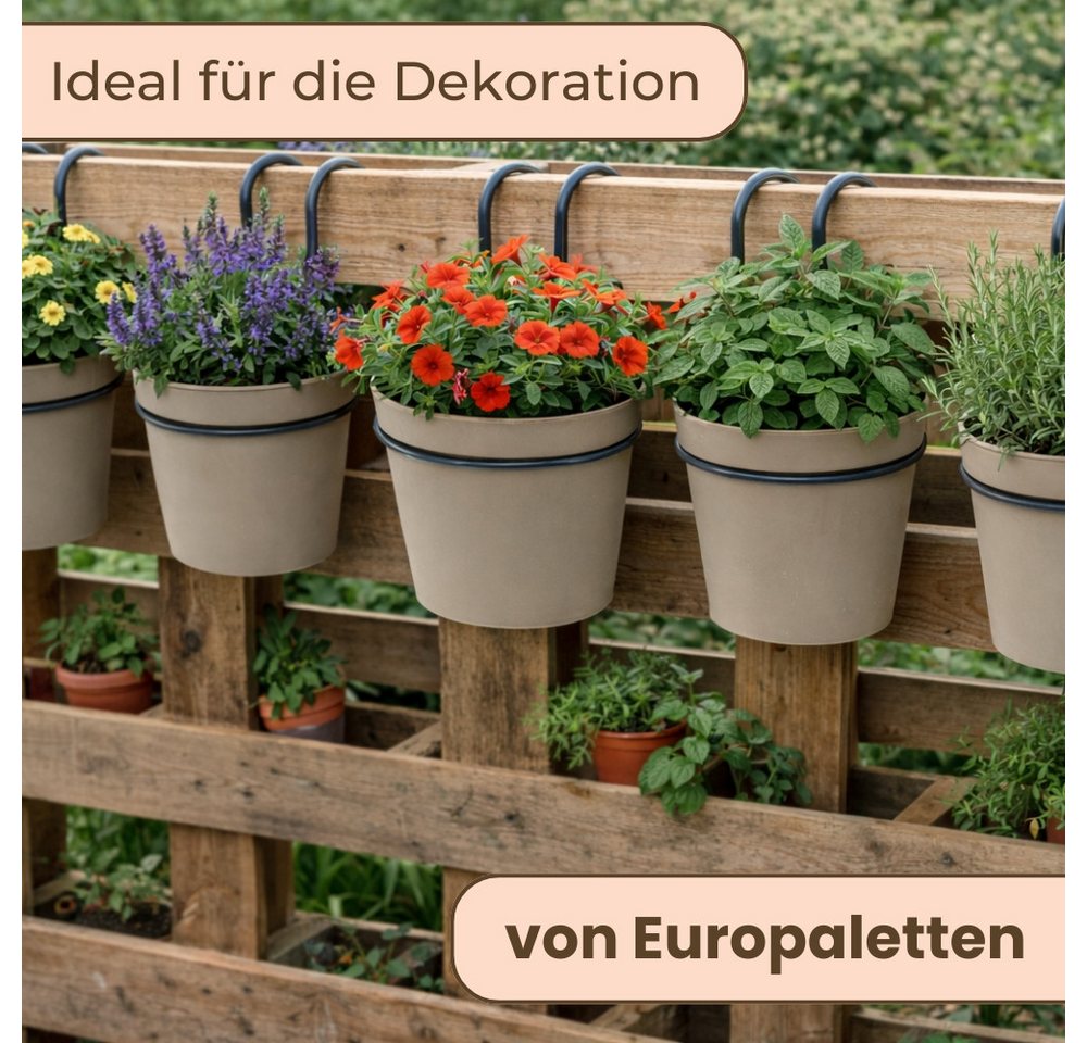 GarPet Blumentopf Hängender Blumentopf 4er Set Hängeblumentopf Blumentopf zum Einhängen – Bild 3 von 5