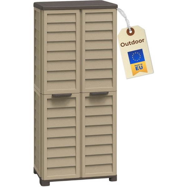 GarPet Garten-Geräteschrank Gartenschrank Wetterfest Outdoor Kunststoff Schrank Balkonschrank