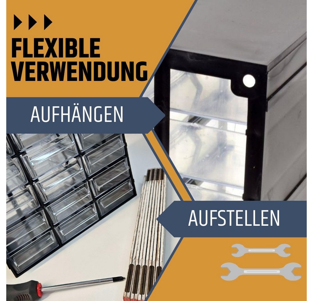 GarPet Sortimentskasten 2er Set Sortimentskasten 15 Fach Sortier Box Kleinteile Organizer – Bild 4 von 5