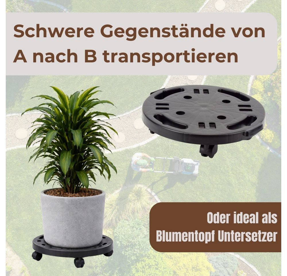 GarPet Transportroller Pflanzenroller Rund Rollbrett Pflanzen Transportroller Werkstatt 30 cm – Bild 4 von 5