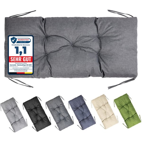 Garronda Bankauflage 100-180 cm, ca. 10 cm dick, Sitzkissen Outdoor GD-0219, (1 St), Hypoallergen, UV-beständig, Wasserbeständig