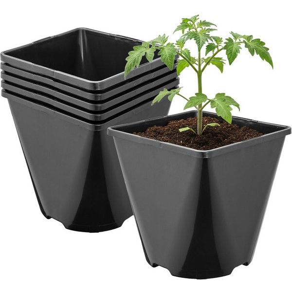 Garronda Blumentopf Kunststoff eckig abgerundet mit Drainagelöchern für Garten GD-0200 (5 St., 5er Set)