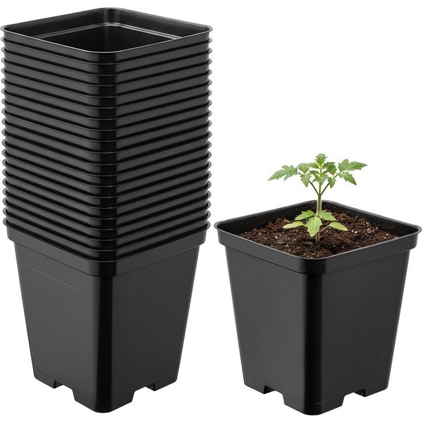 Garronda Blumentopf Kunststoff eckig mit Drainagelöchern Blumentopf für Garten GD-0199 (20 St., 20er Set)