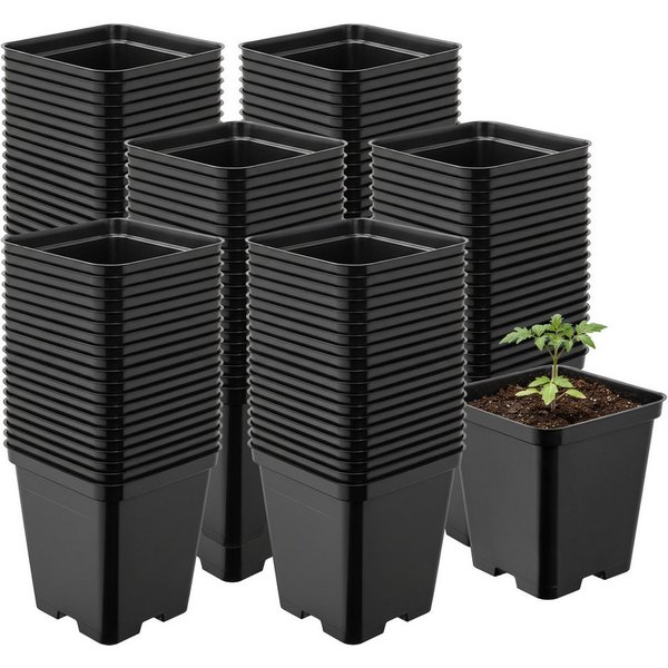 Garronda Blumentopf Kunststoff eckig mit Drainagelöchern Blumentopf für Garten GD-0199 (100 St., 100er Set)