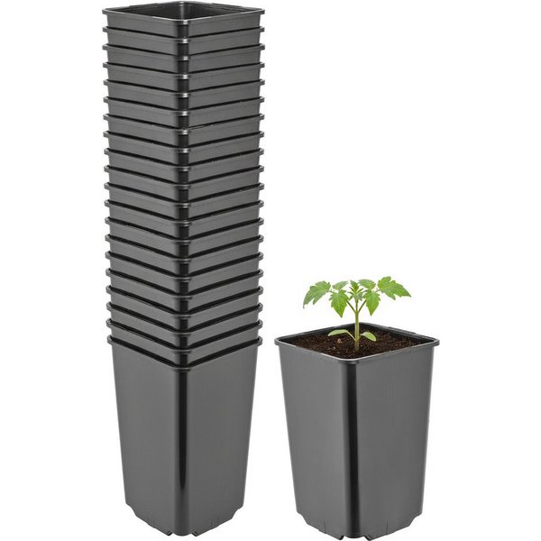 Garronda Blumentopf Kunststoff hoch eckig mit Drainagelöchern für Garten GD-0201 (20 St., 20er Set)