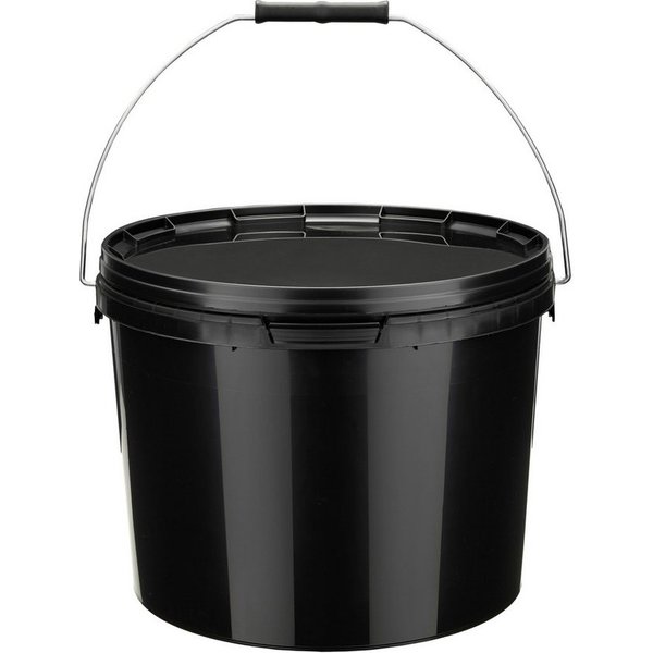 Garronda Putzeimer Eimer mit Deckel für Lebensmittel und Chemikalien Schwarz GD-0104, (1-tlg), für Lebensmittel und Chemikalien