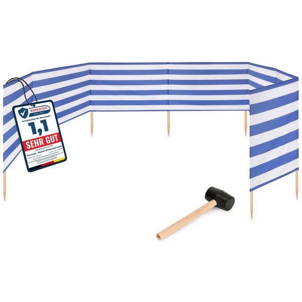 Garronda Windschutz Strand Sichtschutz 10m lang mit Gummihammer Garten Meer GAEX001