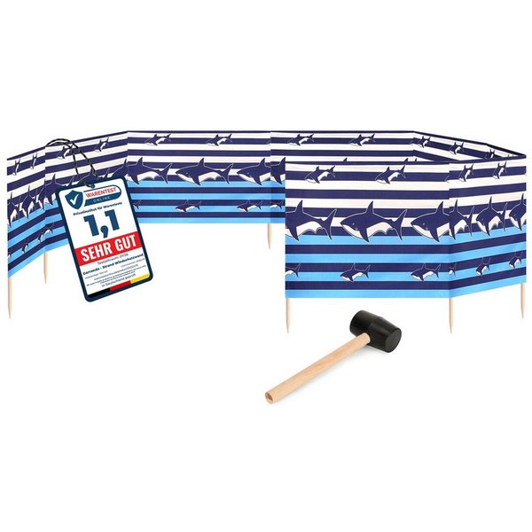 Garronda Windschutz Strand Sichtschutz 12m lang mit Gummihammer Garten Meer GAEX001