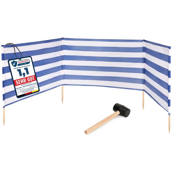 Garronda Windschutz Strand Sichtschutz 4m lang mit Gummihammer Garten Meer GAEX001