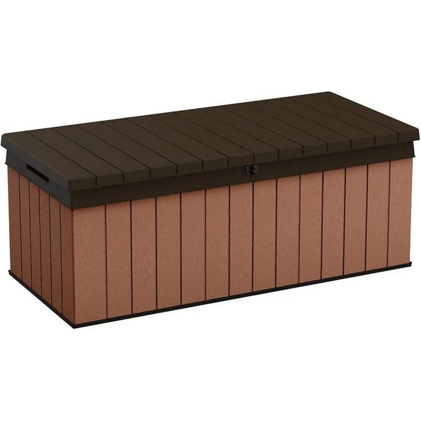 Keter Gartenbox Keter Aufbewahrungsbox DARWIN Braun, 380 L, belastbar bis 300 kg, abschließbar