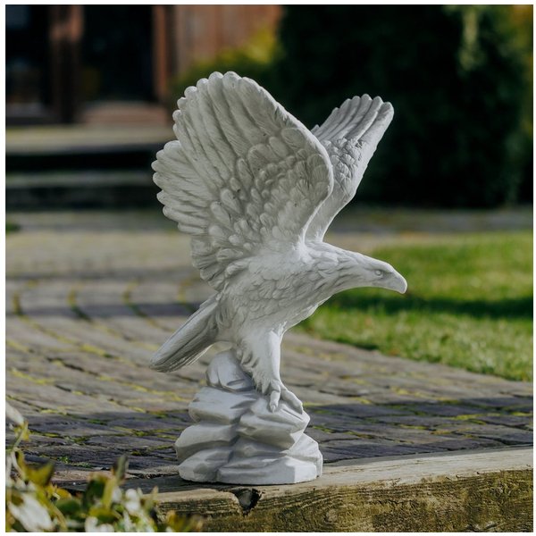 gartendekoparadies.de Gartenfigur Adler Steinadler Links, Steinfigur, H. 55 cm, 25 kg, Frostsicher