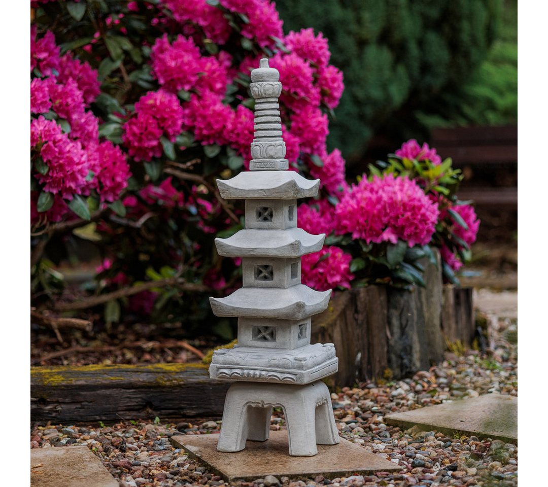 gartendekoparadies.de Gartenfigur Japanische Steinpagode Steinlaterne, H. 92 cm, 38 kg, Frostsicher – Bild 3 von 5