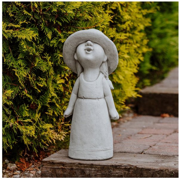 gartendekoparadies.de Gartenfigur Mädchen Figur, Steinfigur, H. 49 cm, 17 kg, Frostsicher
