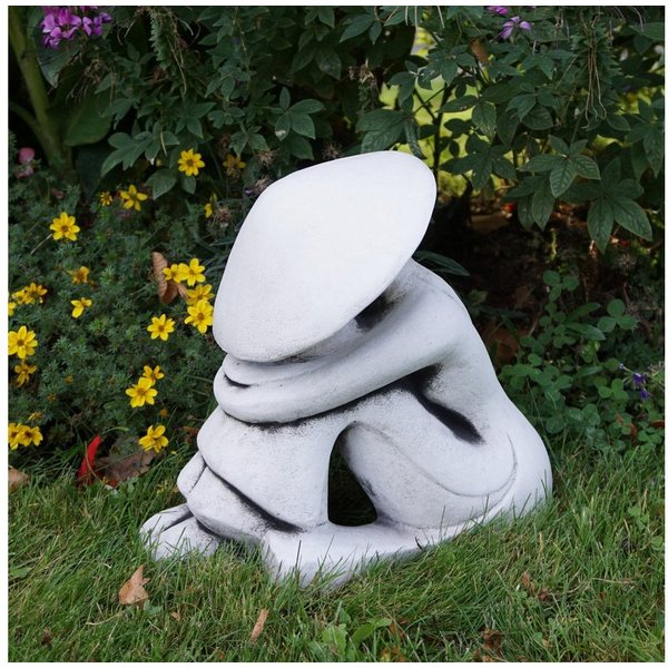 gartendekoparadies.de Gartenfigur Statue eines chinesischen Bauers, Steinfigur, H. 29 cm, 13 kg, Frostsicher