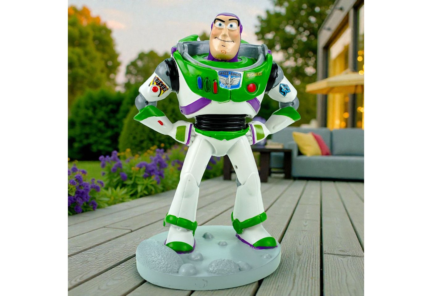 Disney Gartenfigur Buzz Lightyear Disney – Dekofigur aus Polyresin bunt 20 cm Toy Story – Bild 2 von 5