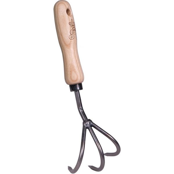 SHW Gartenhacke SHW Grubber 3 Zinken mit Eschenholzgriff, Robuster Karbonstahl