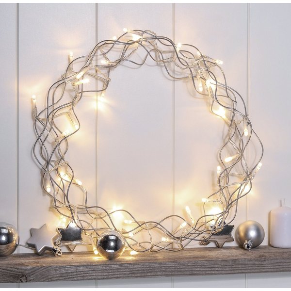 GartenHero Dekokranz 40 LED Metall Weihnachtskranz Timer Adventskranz Metallkranz Kranz