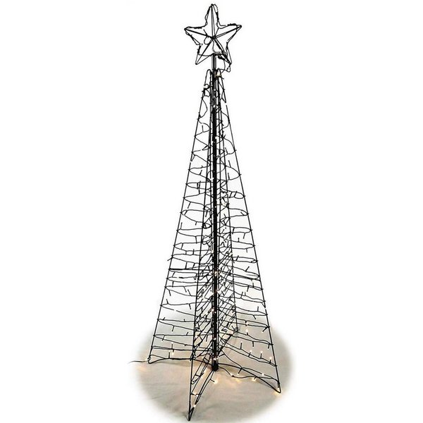Gartenpirat LED Baum 1,5 m hoch mit Stern und LED-Beleuchtung warmweiß Weihnachtsdeko, LED fest integriert