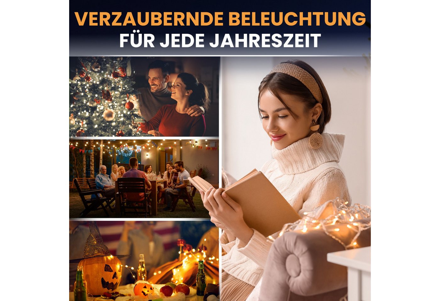 Gartenpirat LED-Lichterkette Eisregen LED-Beleuchtung Weihnachtsdeko für außen mit Timerfunktion, 6 m – Bild 5 von 5