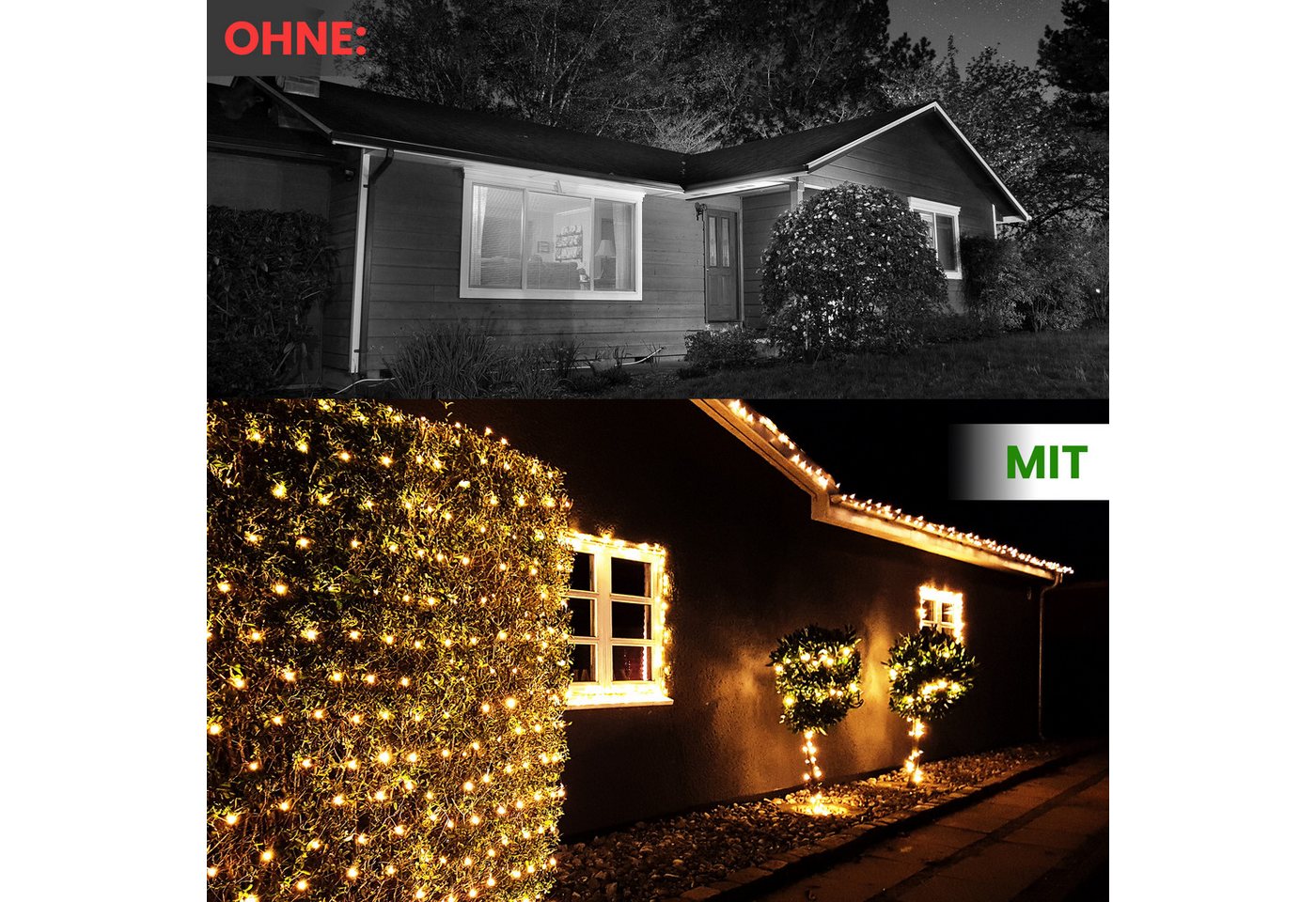 Gartenpirat LED-Lichternetz mit Kabel LED-Beleuchtung Lichterkette Weihnachtsdeko außen – Bild 3 von 5