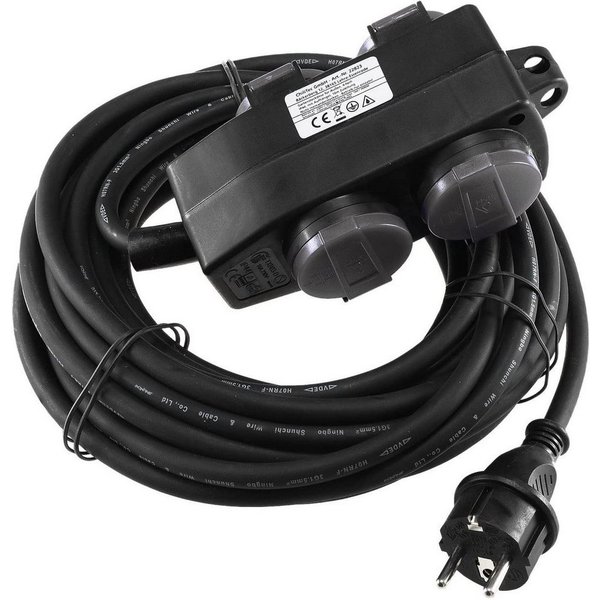 ChiliTec Gartensteckdose ChiliTec 4-fach Verlängerungskabel Steckdose Aussen 10m Kabel Powerblo